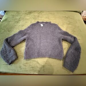 Aerie Charcoal Marsh-mellow crop sweater